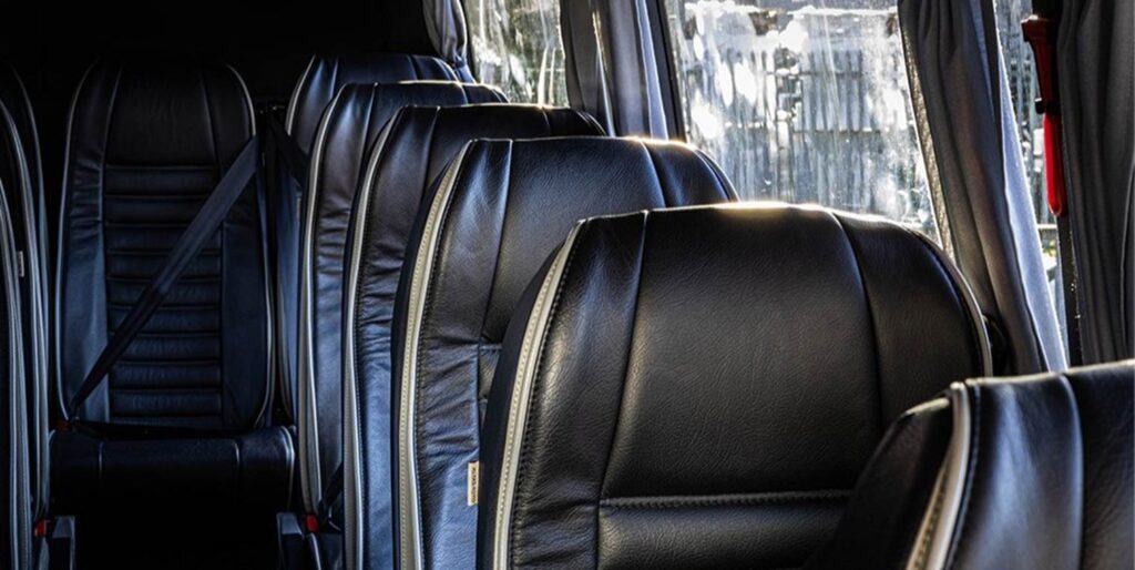 Leather Hire Society Coach interior