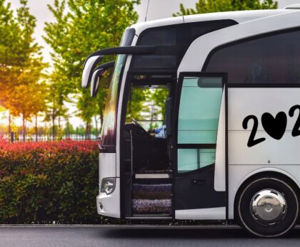 Glasgow Coach with 20206 written on the side