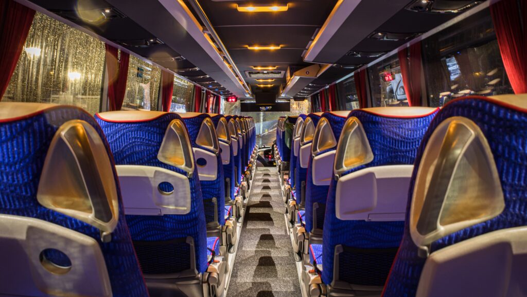 Inside Hire Society Coach Bus