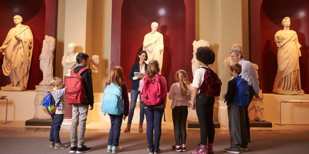 Pupils on a museum excursion in Glasgow