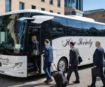 Staff Board Hire Society Coach for corporate coach hire service