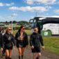 Festival coach hire Glasgow group arriving by private coach at an outdoor music festival in Scotland 1 85x85